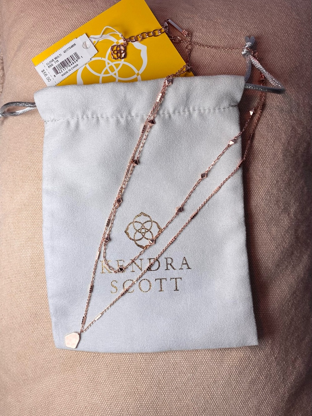 Kendra Scott Clove Multi Strand Necklace in Rose Gold - Beautiful Piece!
